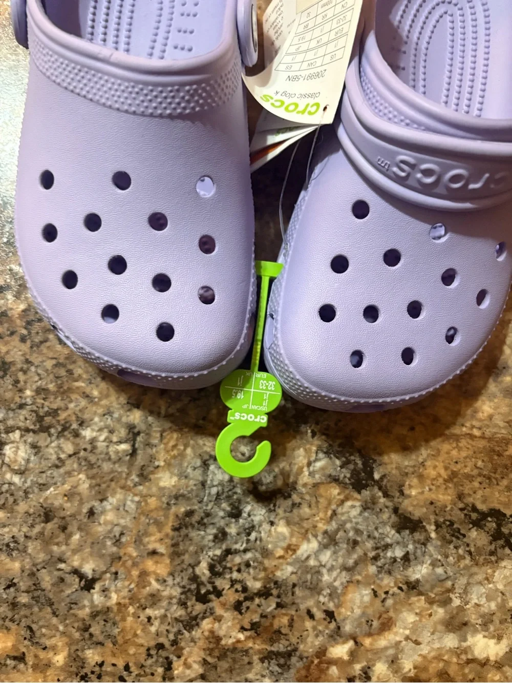 CROCS Kids Lavender Classic Clogs with Heel Strap